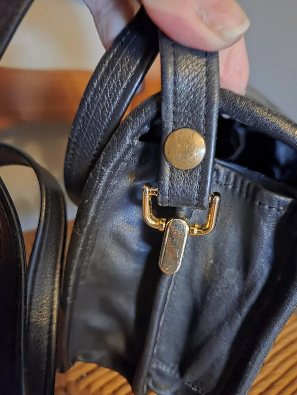 Leather Crossbody Bag Silver And Gold Hardware